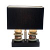 Elegant Designs LT1036-BLK Rectangular Dual Stacked Stone Ceramic Table Lamp,