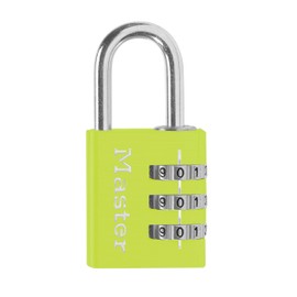 Master Lock 630JADGRN Padlock, Dial, Password Setting, Small, Lightweight, Main Body Width 1.3 inches (32 mm), Inner Diameter 1.0 inches (25 mm), Aluminum, Security Prevention, Green