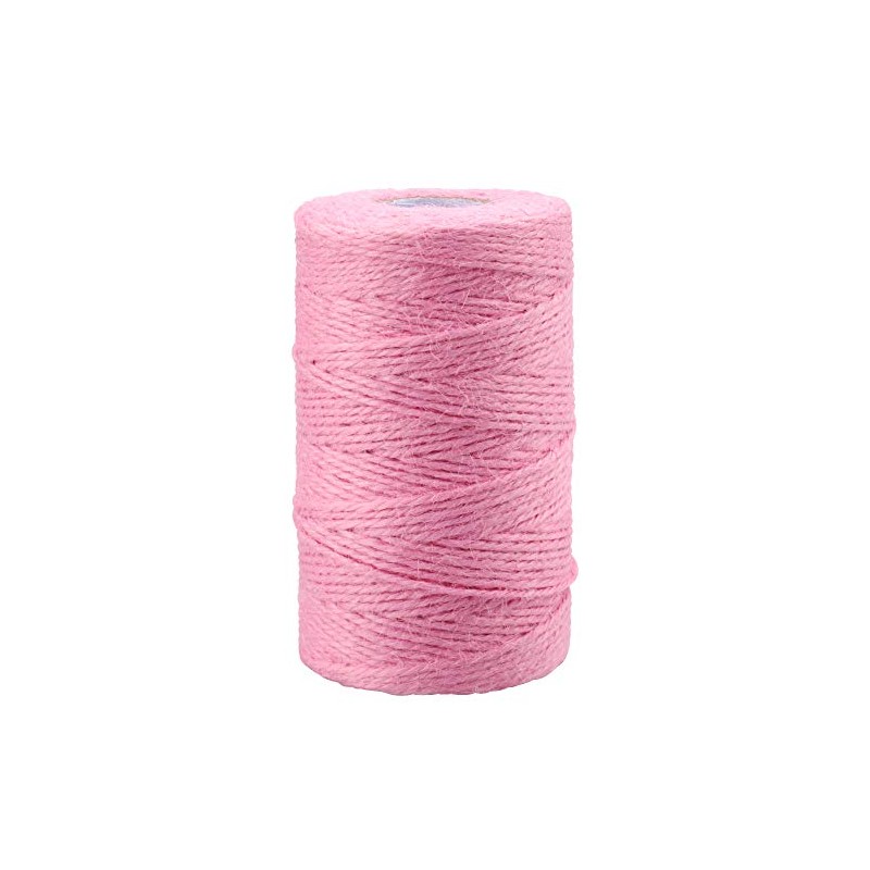 G2PLUS Pink Jute String Twine 2MM, 100M Natural Garden Jute