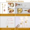 Battery Operated Wall Sconces Set of 2, Gold Rechargeable Wall