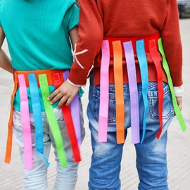 DOITOOL 4pcs Toy Tail Catcher Belt, Children's Play Belt for Training and Party Games, Outdoor Birthday Party, Assorted Colours