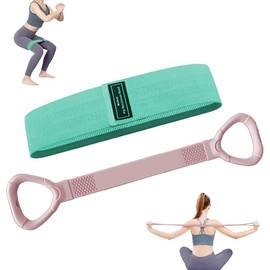 ​​Full Body Resistance Bands Set for Women & Men, Professional Upper & Lower Body Workout Bands for Arms, Legs, Glutes, Yoga, Strength Training, Home Gym Fitness Equipment​​ (Pink 2pcs)