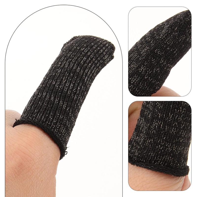 Baluue 6pcs Cut Resistant Finger Cots Reusable Finger Protectors for