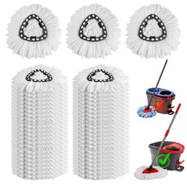 20 Packs Spin Mop Replacement Heads for Mop Replace Head EasyWrin 1-Tank System, 100% Microfiber Spin Mop Refills, 360° Spinning Mop Heads, Replacement Mop Head for Easy Floor Cleaning