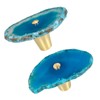 KYEYGWO Natural Blue Agate Slice Cabinet Knobs, Set of 2