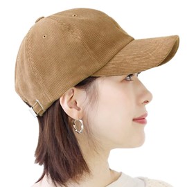 hanahana15 Corduroy Cap, Deep, Large, Large, Women's, Autumn, Men's, Unisex, Solid, Simple, Stylish, 100% Cotton, Hat, Camel