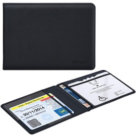 Wisdompro Disabled Badge Holder, PU Leather Blue Badge Holder Wallet for Car Disability Parking Permit Cover Hologram Safe - for Timer with Blue Badge Attachment Only, 8.1x5.7 inch