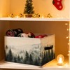 Misty Foggy Mountain Storage Bins, Forest Green Nature Landscape Foldable