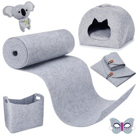 Felt Sold by the Metre 30 cm x 300 cm x 3 mm, Light Grey Felt Fabric Craft Felt Decorative Felt Roll Felt Fabric for DIY Storage Bag Pocket Felt Patchwork Sewing Crafts