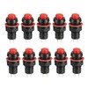sourcing map 10mm Mounting Hole Red Latching Push Button Switch