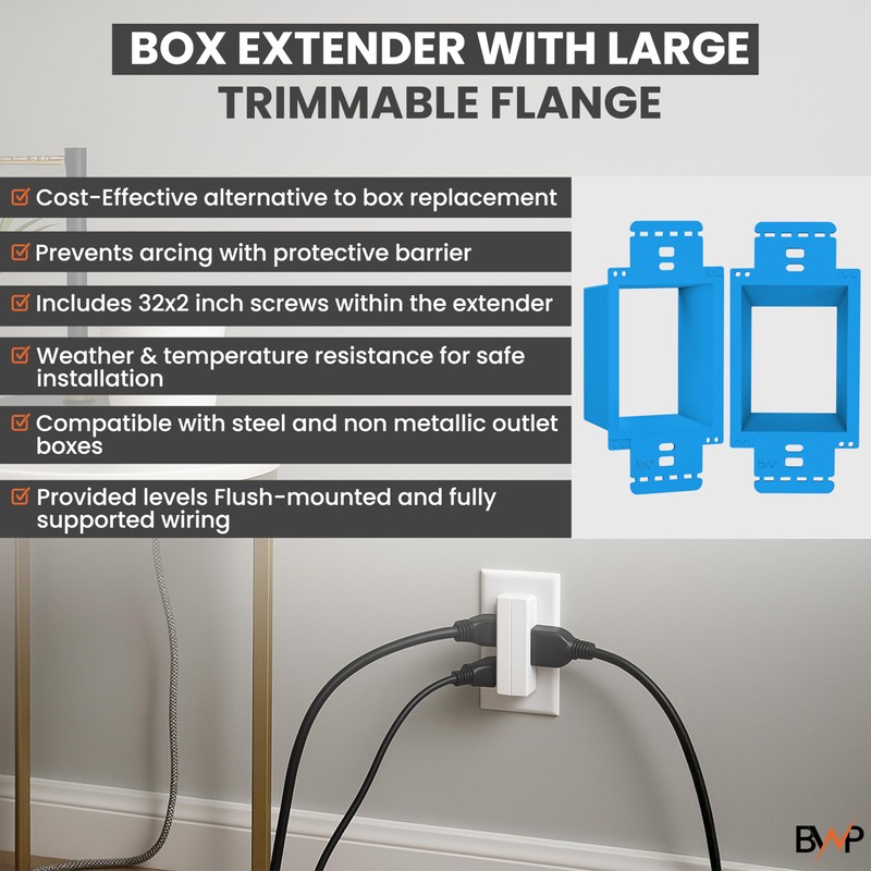 BWP 5 Pack Electrical Outlet Box Extender 1 Gang -
