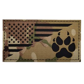 Reflective K9 Dog Handler Patches, K-9 USA Flag Tactical Military Appliques with Hook and Loop Fastener Backing for Medium and Large Animal Vests Harnesses
