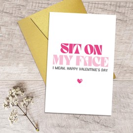 Qiliji Dirty Valentine's Day Card for Wife Girlfriend, Funny Valentine's Day Card from Husband Boyfriend, Raunchy Valentine's Day Gifts for Women, Sit On My Face Vday Card for Her
