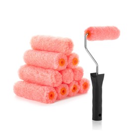 Bates- Paint Rollers, 4 inch Paint Roller with 10 Covers, Small Paint Roller, Paint Roller Covers, Mini Paint Roller, Paint Roller 4 Inch, Mini Rollers for Painting, Paint Rollers 4 Inch