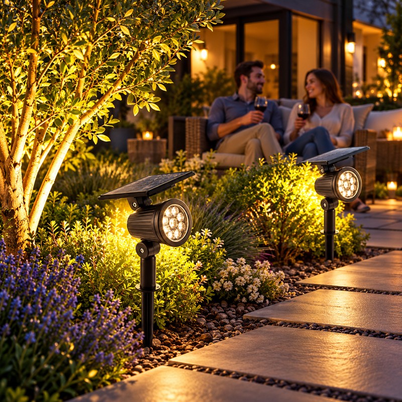 9 LED Solar Powered Garden Spotlight – Adjustable IP65 Waterproof