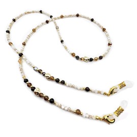 Damanse Beaded Glasses Chain,Eyeglass Sunglass Strap for Women Stylish,Fashion Natural Stone Eye Glasses Holders around Neck (Shellwork-agat)