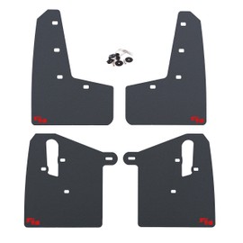 RokBlokz Mud Flaps for 2015-2021 Subaru WRX STI - Multiple Colors Available - Mud Guards are Custom Cut and Fit - Includes All Mounting Hardware (Black with Red Logo, Short)