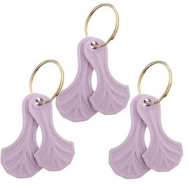 Shopping Cart Key Set, Removable Canadian Loonie and Quarter Design, 3 Sets, Multiple Colors (Light Purple)