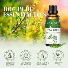 AESHORY Tea Tree Oil 100ml, 100% Pure Natural Australian Tea Tree Essential Oil for Aromatherapy, Skin Care, Hair Growth, Toenail Fungus