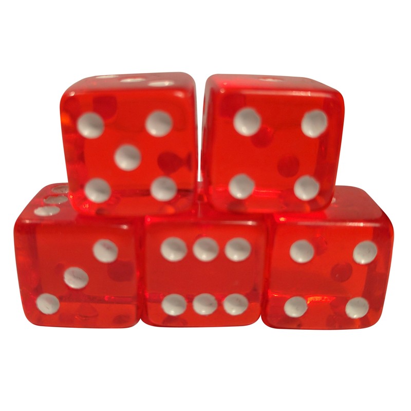 Craps Dice (5-Piece Set) | Professional 19mm Casino Quality |