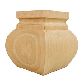 Highland Manor Wood Products Tall Square Welsh Bun Foot - 3 1/2" Tall x 3 3/8" Diameter (Cherry) (Set of 4)