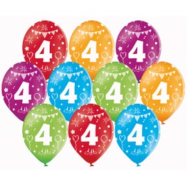 Libetui 10 Strong Coloured Balloons, 30 cm, Decoration for a Children’s Birthday Party with Birthday Number Print