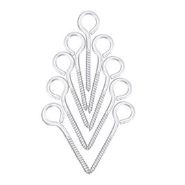 Bolt Dropper - Stainless Steel Eye Hooks Screw - Set of 10 1/4"x2.5" Heavy Duty Eye Screws - Small Pilot Hole Metal - Rust-Resistant - Ideal for Camping, DIY, and Industrial Use (Silver)