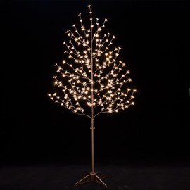 TYBEEU 6ft Lighted Cherry Blossom Tree, 240 Warm White LED, Dimmable, Indoor Outdoor Home Garden Christmas Wedding Holiday Decor