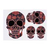 4 x 'Sugar Skull' Temporary Tattoos - Water Resistant, Skin-Safe,