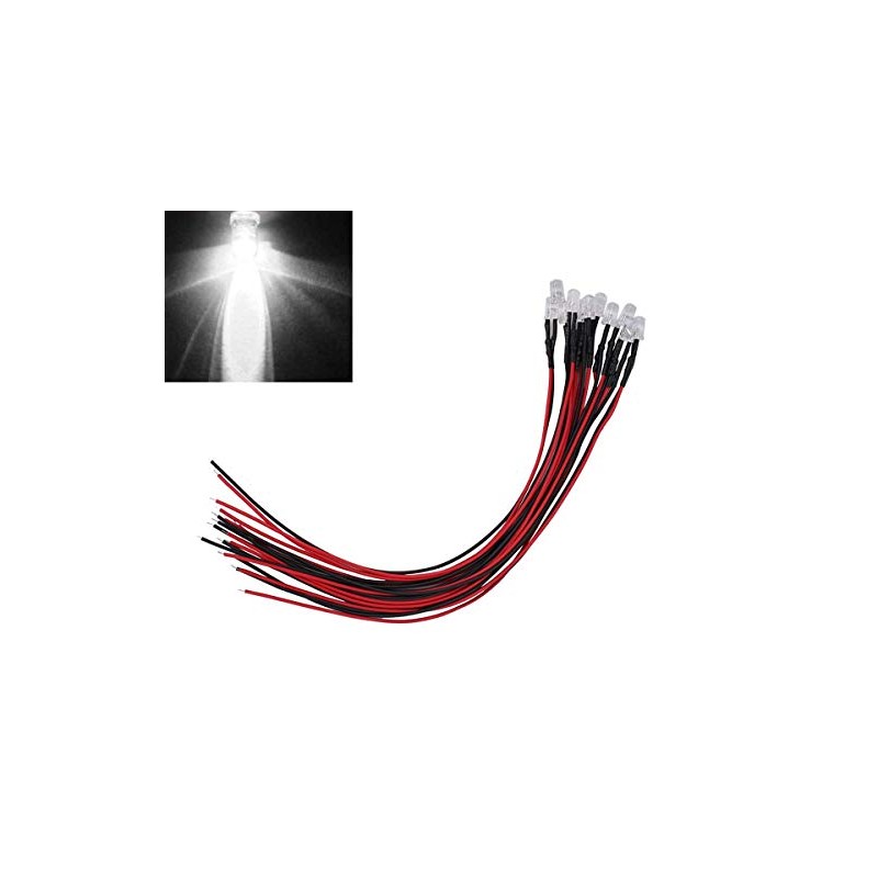 MOTOKU 10x 12V White LED Light Individual Single Bulb with