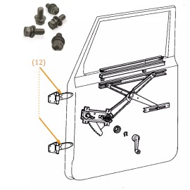 Overland Metric FJ40 Front Door Hinge Exterior Only Stainless Bolt Hardware Kit Land Cruiser