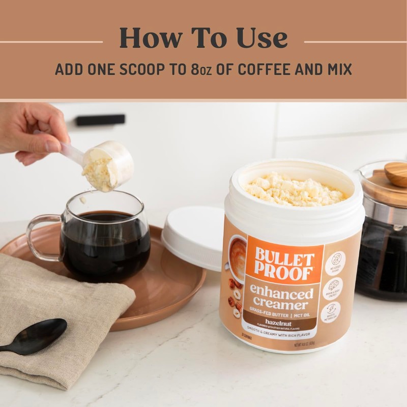 Bulletproof Hazelnut Creamer, 14.8 Ounces, Keto Coffee Creamer with MCT