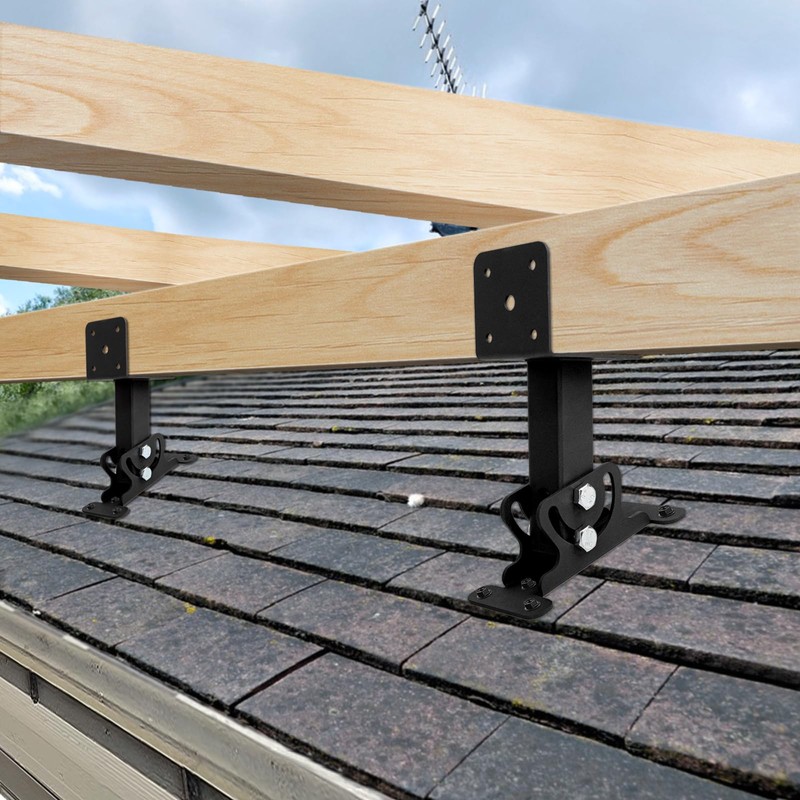 3PCS Roof Riser Brackets Kit - Adjustable Pergola Beam Brackets
