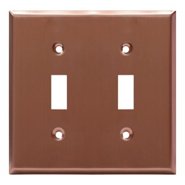 ENERLITES Toggle Light Metal Wall Plate, Switch Cover, Corrosion Resistant, Mid-Size 2-Gang 4.50" x 4.57", Stainless Steel 201, 7712-BRG, Brushed Rose Gold (Pack of 1)