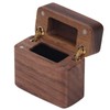 Ring Box Walnut Magnetic Cover Inlay Fleece Portable Wooden Wedding