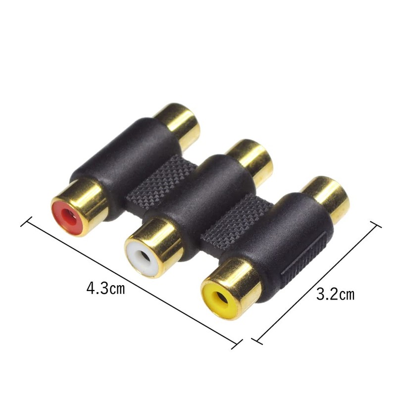 KAUMO RCA Extension Connector RCA Relay Connector Red White Yellow