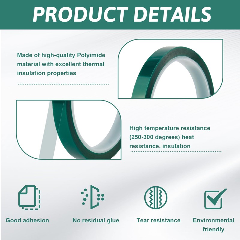 Fascetta Heat Resistant Tape 10mm X 33m 100ft Polyimide Film