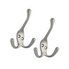 QCAA Premium Quality Coat Hat Hook with Three Prong, 4",