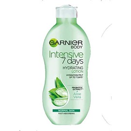 Garnier Intensive 7 Days Aloe Vera Probiotic Extract Body Lotion Normal Skin, Fast Absorbing Non-Greasy Non-Sticky Nourishing Body Moisturiser 400 ml