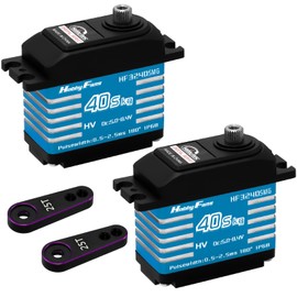 Hobby Fans 2PCS RC Digital Servo, IP68 Fully Waterproof 40KG Metal Gear Servo High Torque Servo with 25T Servo Horn for 1/12 1/10 1/8 RC Car RC Crawler Robot Boat, Blue