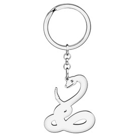 DALANE Stainless Steel Snake Keyring Car Key Ring Animals Jewellery for Women Girls Gifts Bag Decor, Silver Plated A