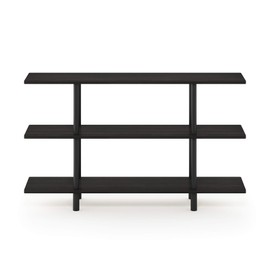 Furinno Turn-N-Tube 3-Tier Wide Display Shelf, Espresso/Black