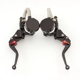 Universal 7/8" 22mm Motorcycle CNC Master Cylinder Dual Hydraulic Brake Clutch Levers Kit Reservoir Pump for 125cc-500cc Motorcycles/Sport bike/Street bike/Scooter