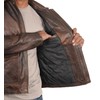STOREJEES Mens Brown Leather Jacket | Brown Distressed - L