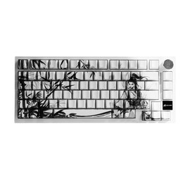ATTACK SHARK X820ULTRA Wireless Gaming Mechanical Keyboard with TFT Smart Display&Knob,Side Printed PBT,Gasket Mounted 75% TKL Keyboard,BT5.0/2.4GHz/USB-C,RGB Black Warrior
