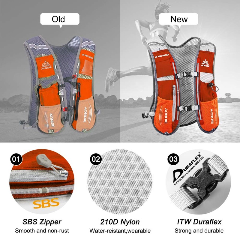 HINATAA 5L Multifunctional Hydration Backpack Super Lightweight Breathable Mesh Adjustable