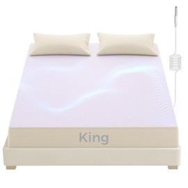 Grounding Fitted Sheets, Earthing Sheets, 95% Organic Cotton+ 5% Pure Silver Fiber, Grounded Sheets with Grounding Cord, Conductive Earthing Bed Sheet Grounding Cover for Better Sleep (Beige, King)