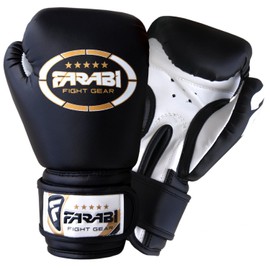 Farabi Sports Kids Boxing Gloves 4-oz Kickboxing Muaythai Punching Bag Training Gloves Age 4-8 Year (Black, 4-oz (Age 4-8) (Black, 4-oz)