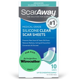 ScarAway Scaraway - Hojas de silicona transparente para cicatrices, 10 unidades