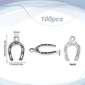 SUNNYCLUE 100 pcs box alloy charm horseshoe charm horseshoe pendant half-circle alloy parts earrings horseshoe silver earrings horseshoe silver earrings horseshoe necklace goukin bracelet silver old